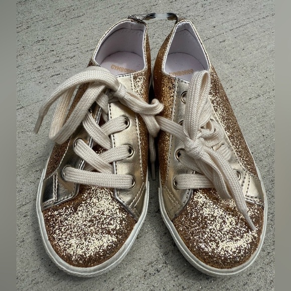 Gymboree Other - Gymboree Gold Sparkle Sneakers with White Accents